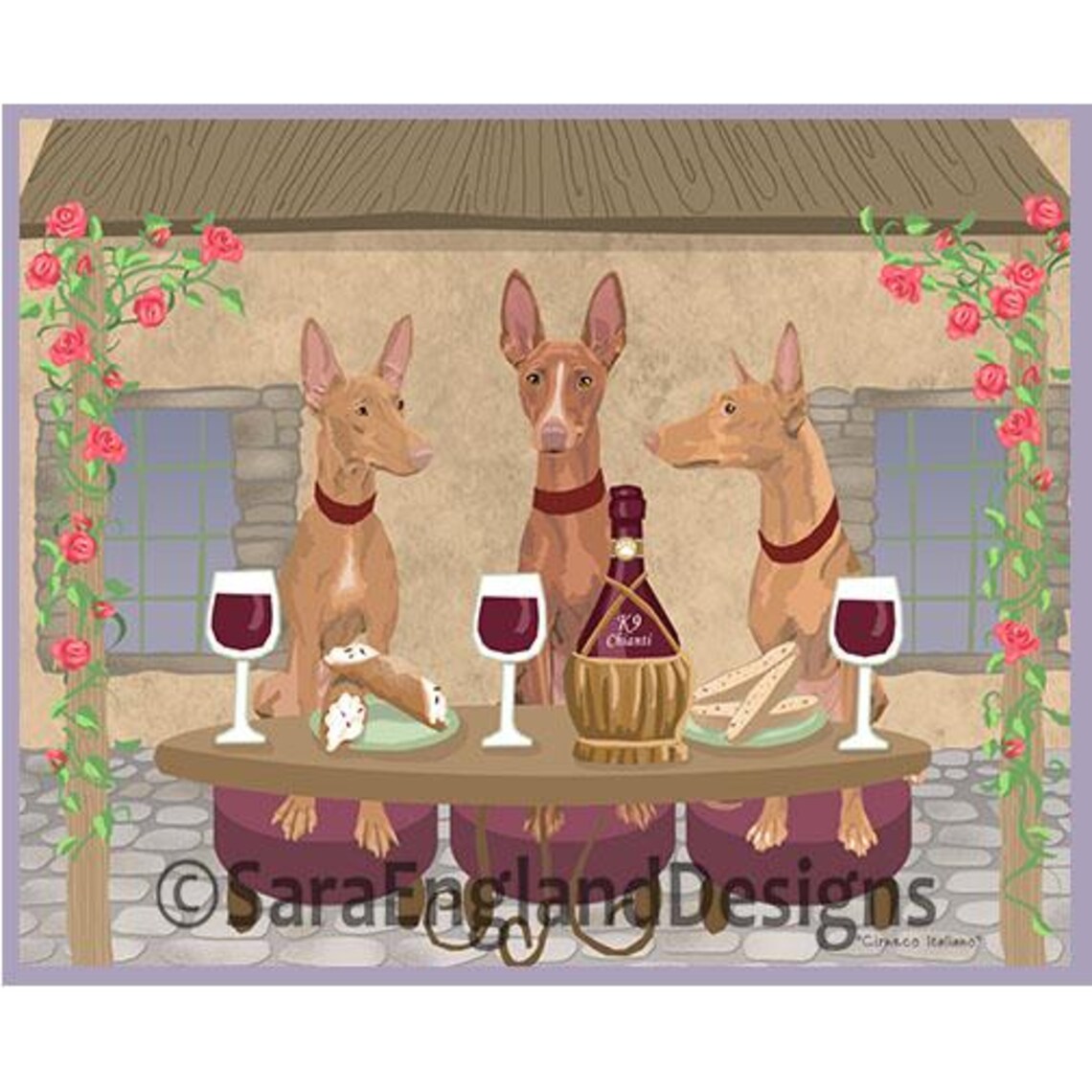 Cirneco Dell'Etna, Wineing Dog Art Print