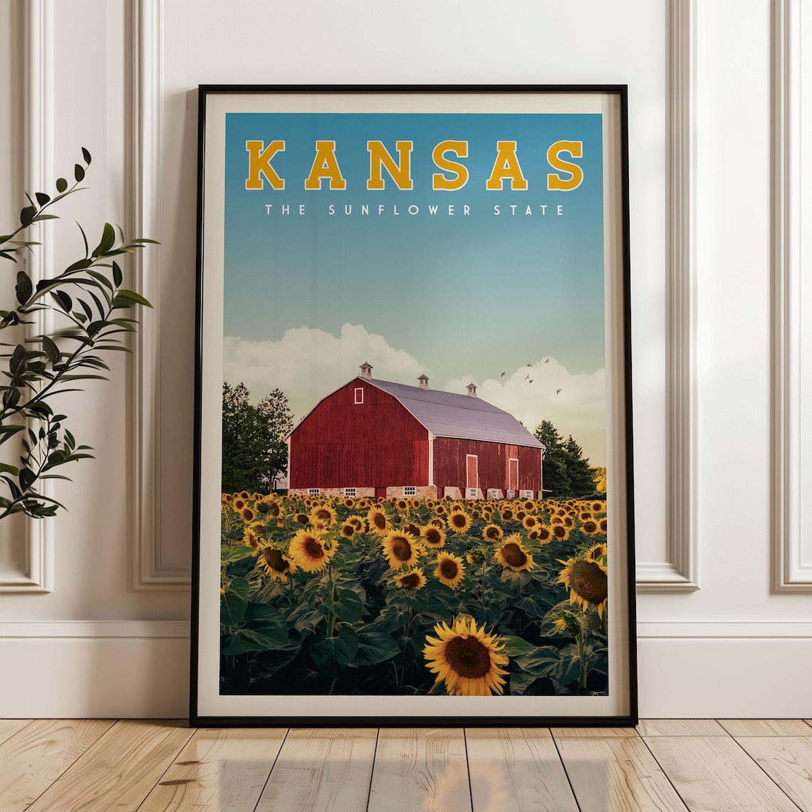 Kansas Retro Vintage Travel Poster Print