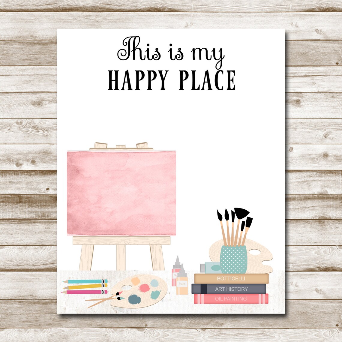 This Is My Happy Place Art Room Sign Art Supplies Print Paint And Sketch Decor 5x7 8x10 11x14 16x20 Artist Wall Decor Photo Prop - Image 4