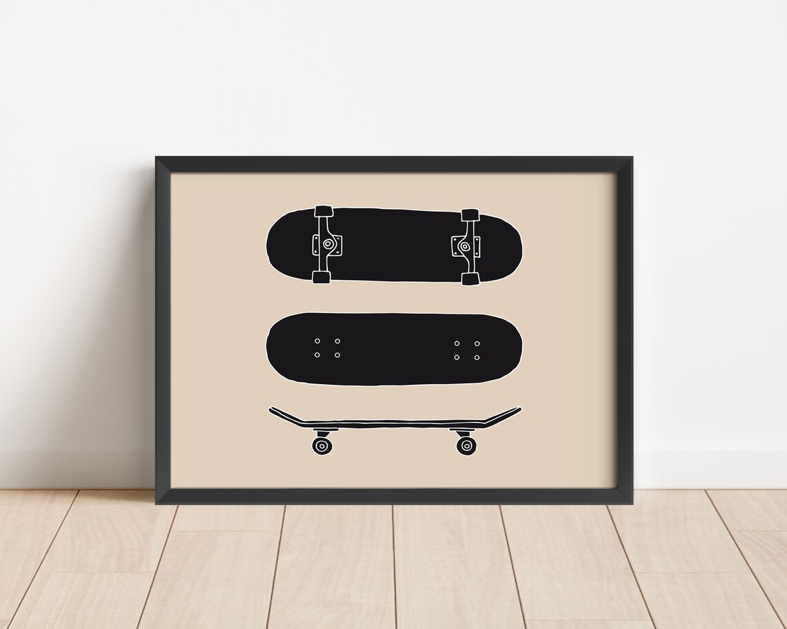 Skateboard Retro Print, Nursery and Playroom Decor