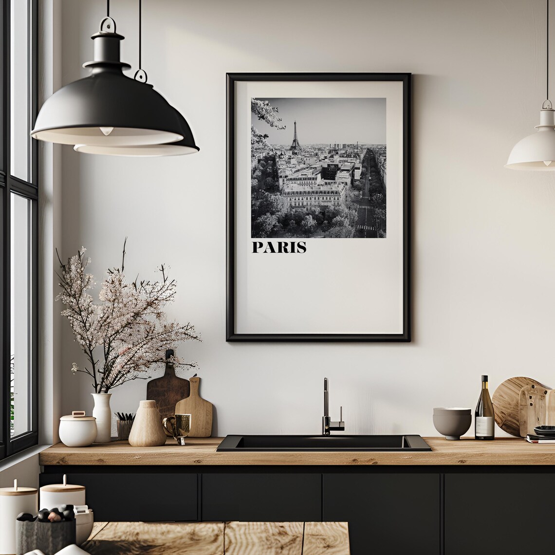 Paris City Eiffel Tower Black And White Classic Photo Travel Poster - Image 4