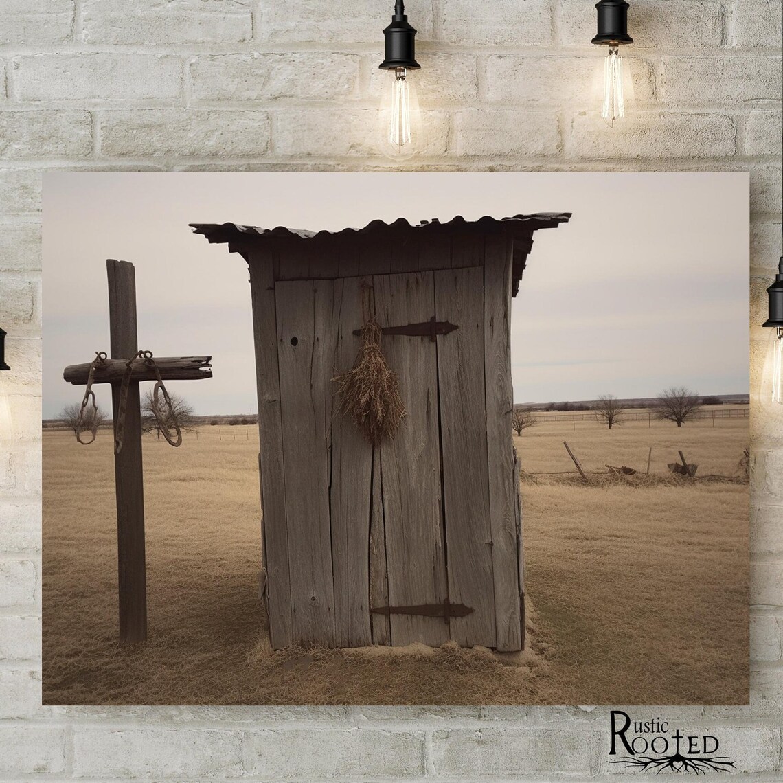 Rural Americana Outhouse Vintage Poster Print