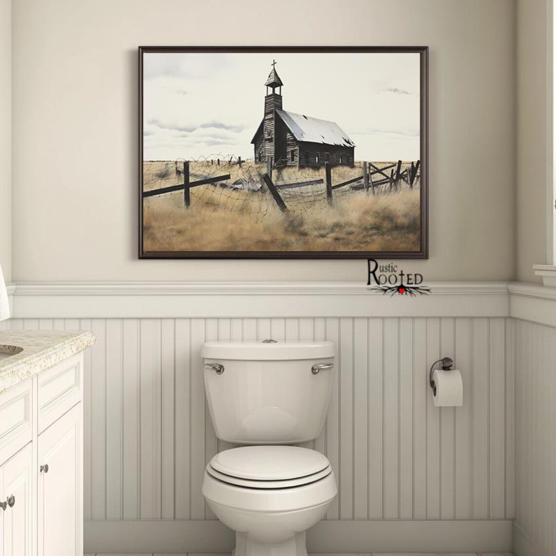 Rural Church, Modern Farmhouse Gallery Wall Art Print - Image 2