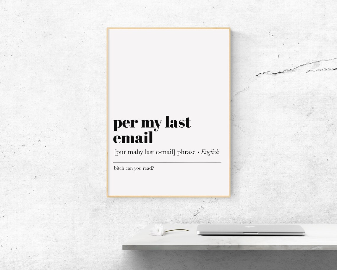 Per My Last Email Office Typography Art Print - Image 2
