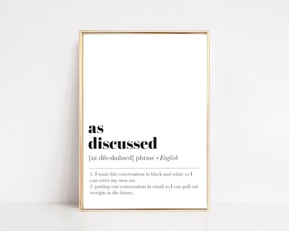 Home Office As Discussed Definition Funny Art Print
