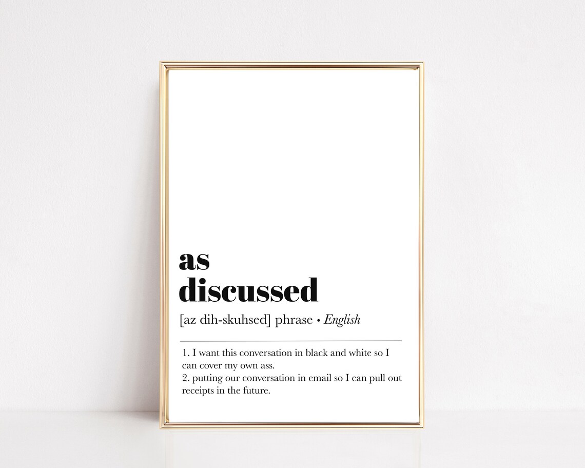 Home Office As Discussed Definition Funny Art Print