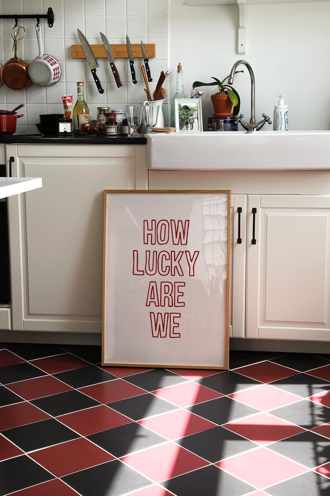 How Lucky Are We Positive Quote Art Print
