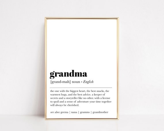 Grandma Definition Christmas Gift Art Print