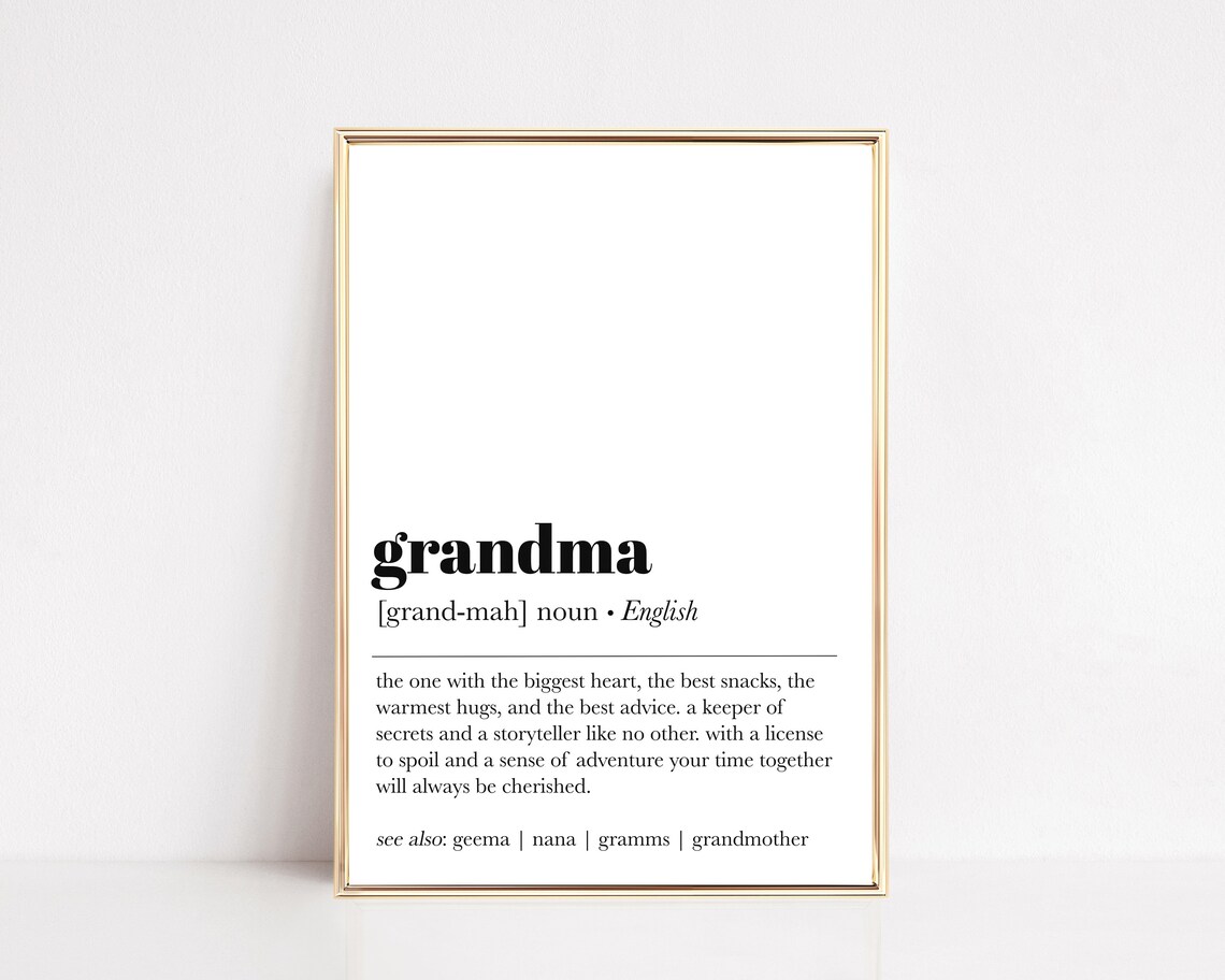 Grandma Definition Christmas Gift Art Print