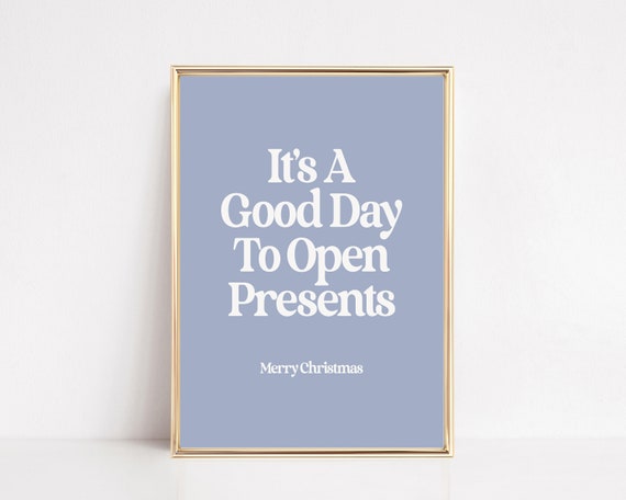 Blue Christmas Decor Trendy Holiday Decor Christmas Print Funny Christmas Wall Art Christmas Art Wall Art