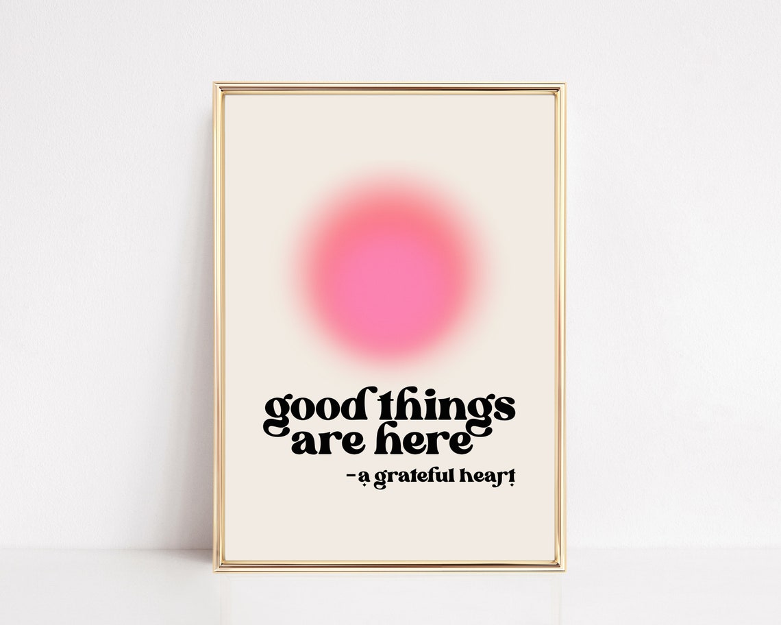 Trendy Wall Art Print Affirmation Wall Art Retro Poster Aesthetic Pink Home Decor Manifest Poster Wall Art