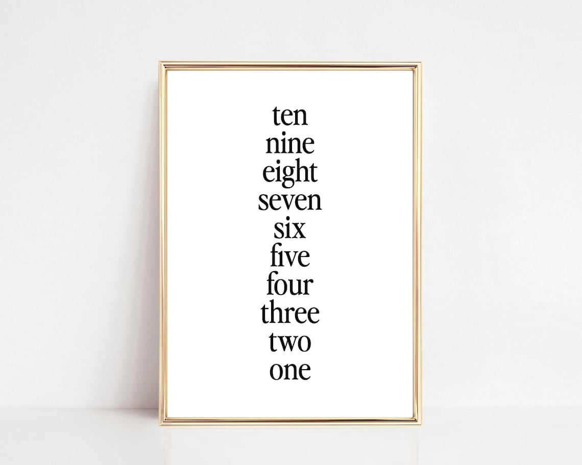 New Year's Countdown Minimalist Art Print