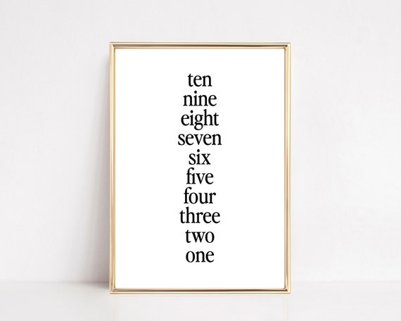 New Year's Countdown Minimalist Art Print