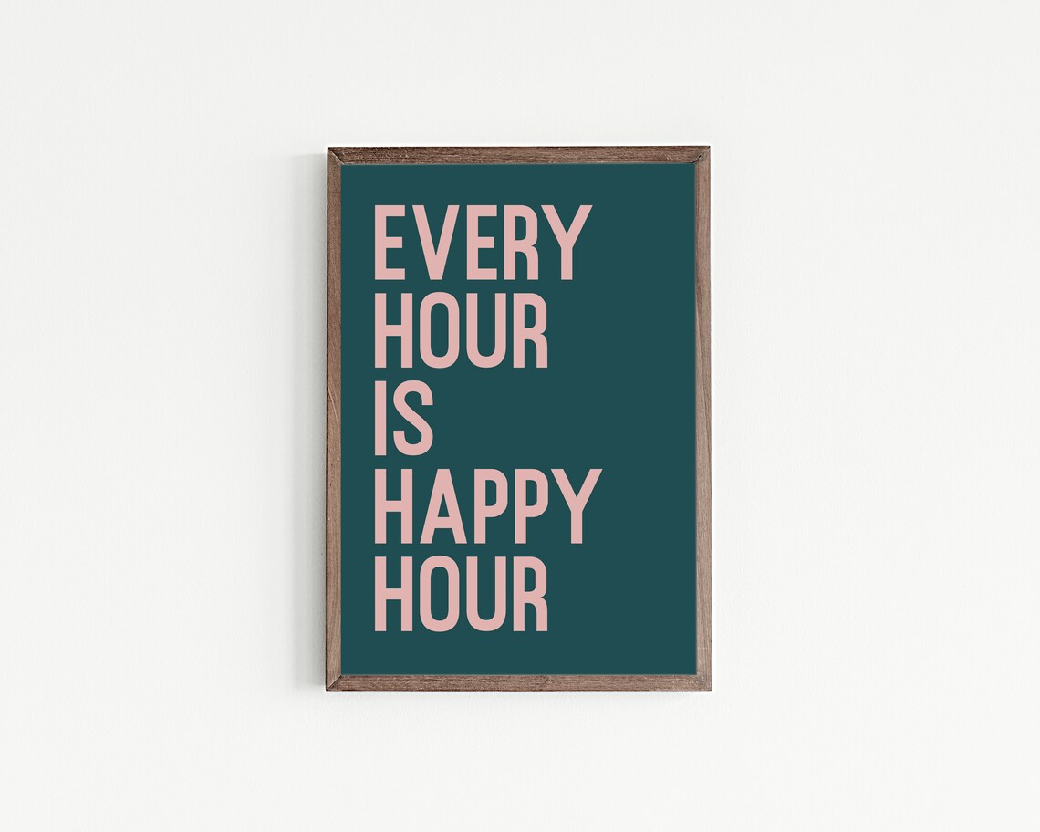 Happy Hour Bar Cart Decor Cocktail Art Print - Image 2