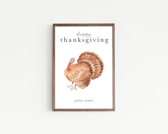 Thanksgiving Turkey Print, Fall Holiday Wall Art