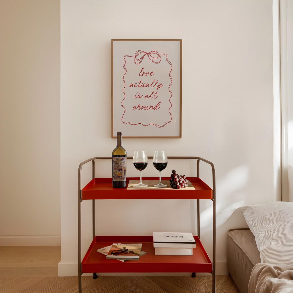 Love Actually Is All Around Art Print, Coquette Decor