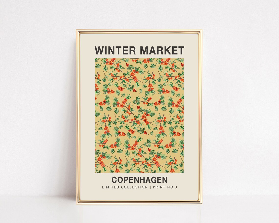 Winter Market Copenhagen Botanical Berry Artwork Number 3 Poster