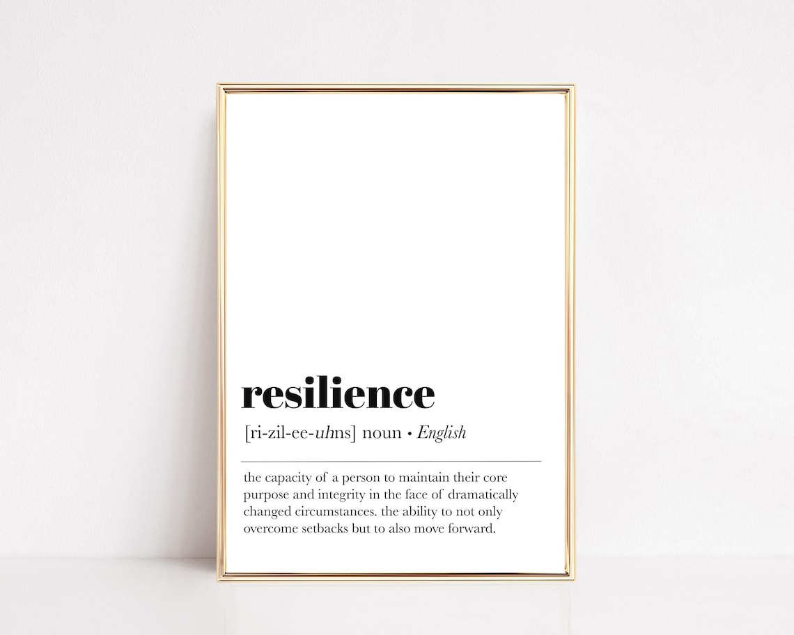 Resilience Definition Motivational Wall Art Print