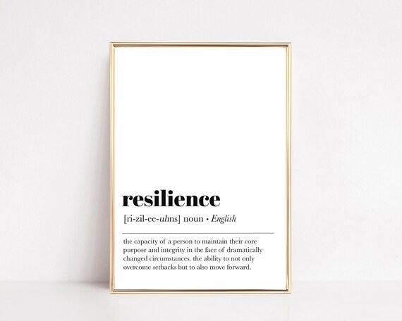 Resilience Definition Motivational Wall Art Print