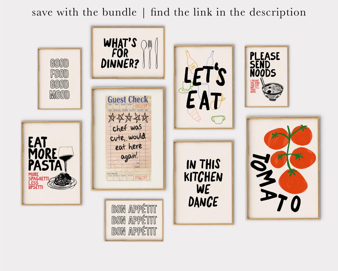 Whats For Dinner Funny Kitchen Wall Art Horizontal Print Aesthetic Kitchen Decor Kitchen Poster Kikiandnim Print - Image 2