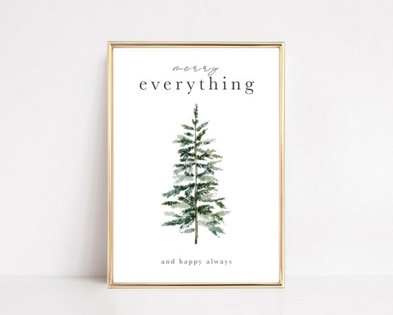 Christmas Tree Merry Everything Wall Art Print