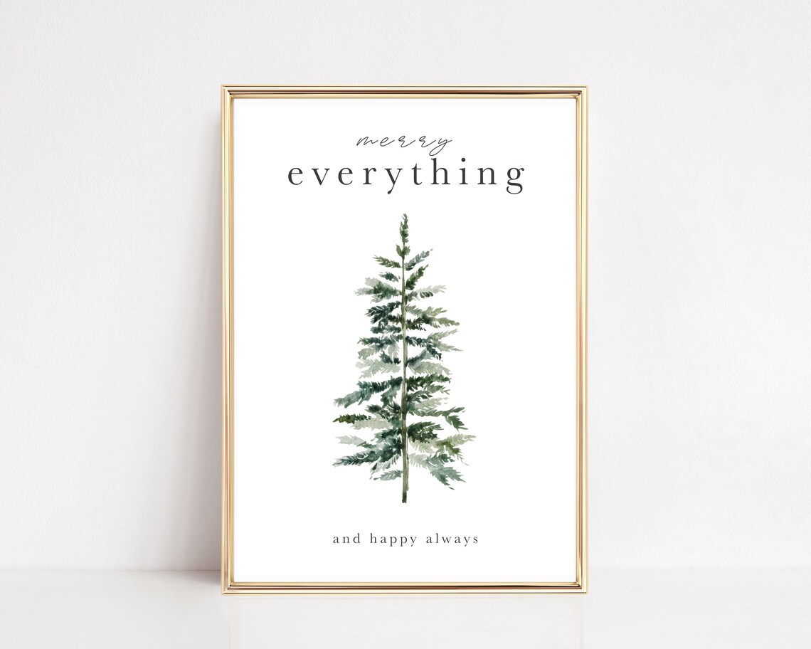 Christmas Tree Merry Everything Wall Art Print