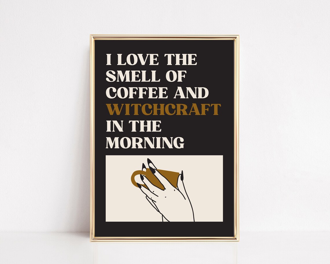 Halloween Coffee Bar Decor, Witchcraft Kitchen Art Print - Image 2