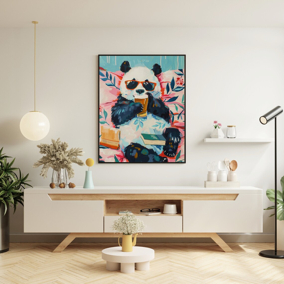 Funny Cool Panda in Sunglasses Drinking Beer Poster for Bar Decor - Image 7