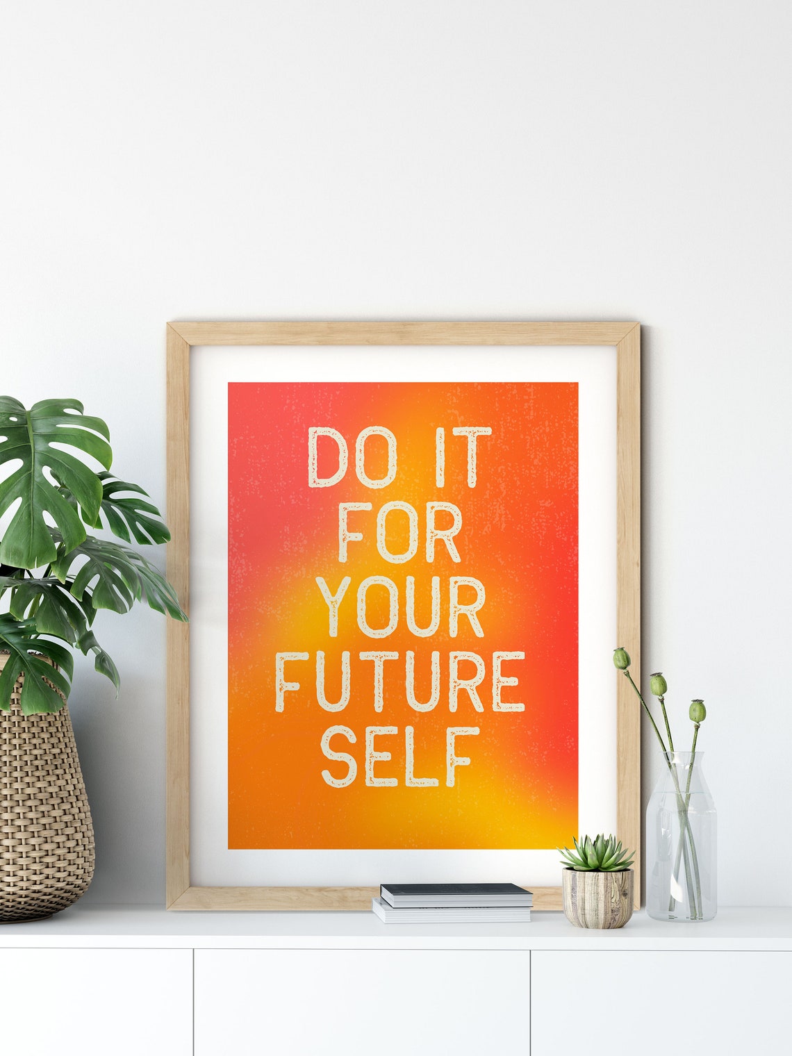 Do It for Your Future Self Orange Stencil Bold Quote Wall Poster - Image 7