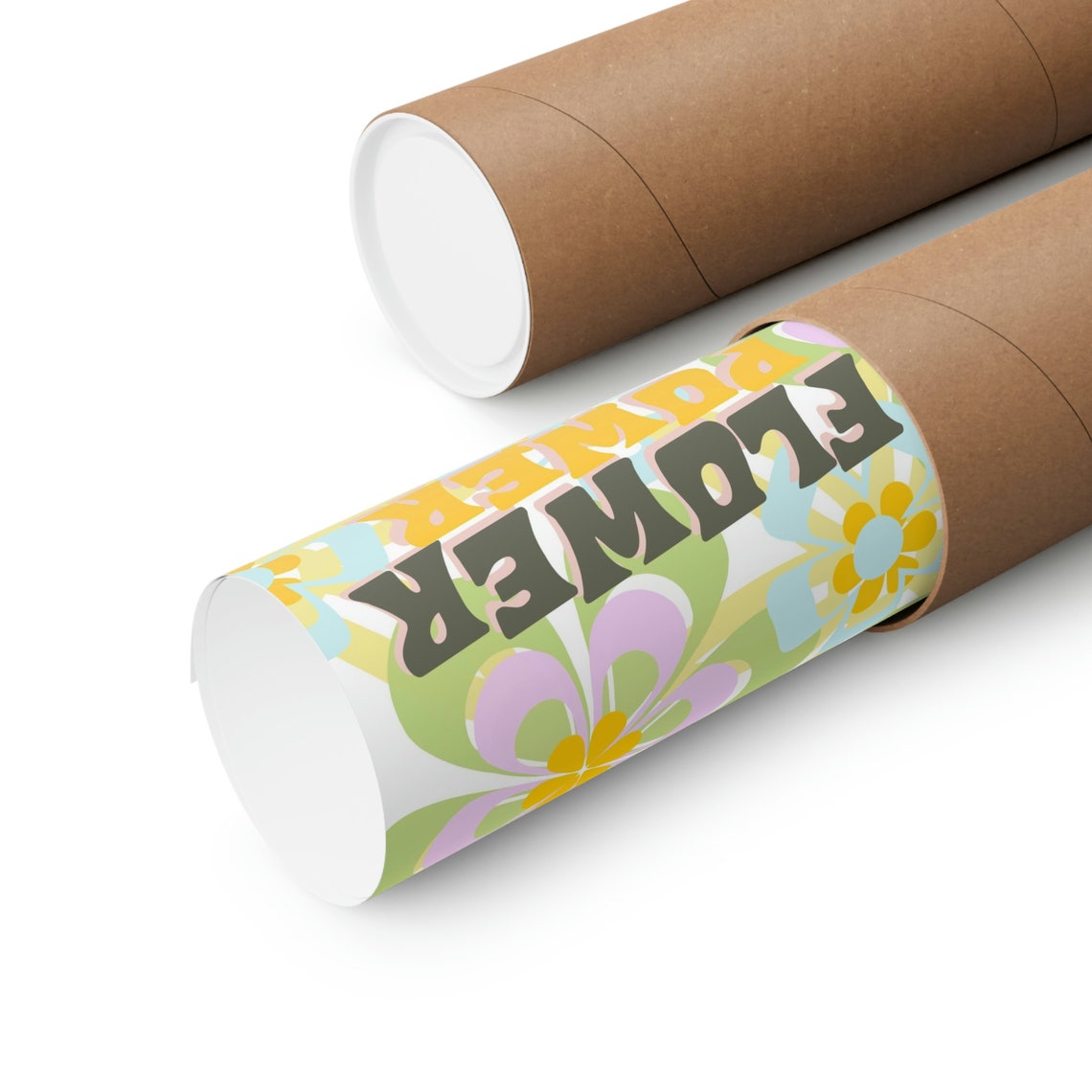 Flower Power Pastel Lilac Floral Retro 70s Typography Poster - Image 6