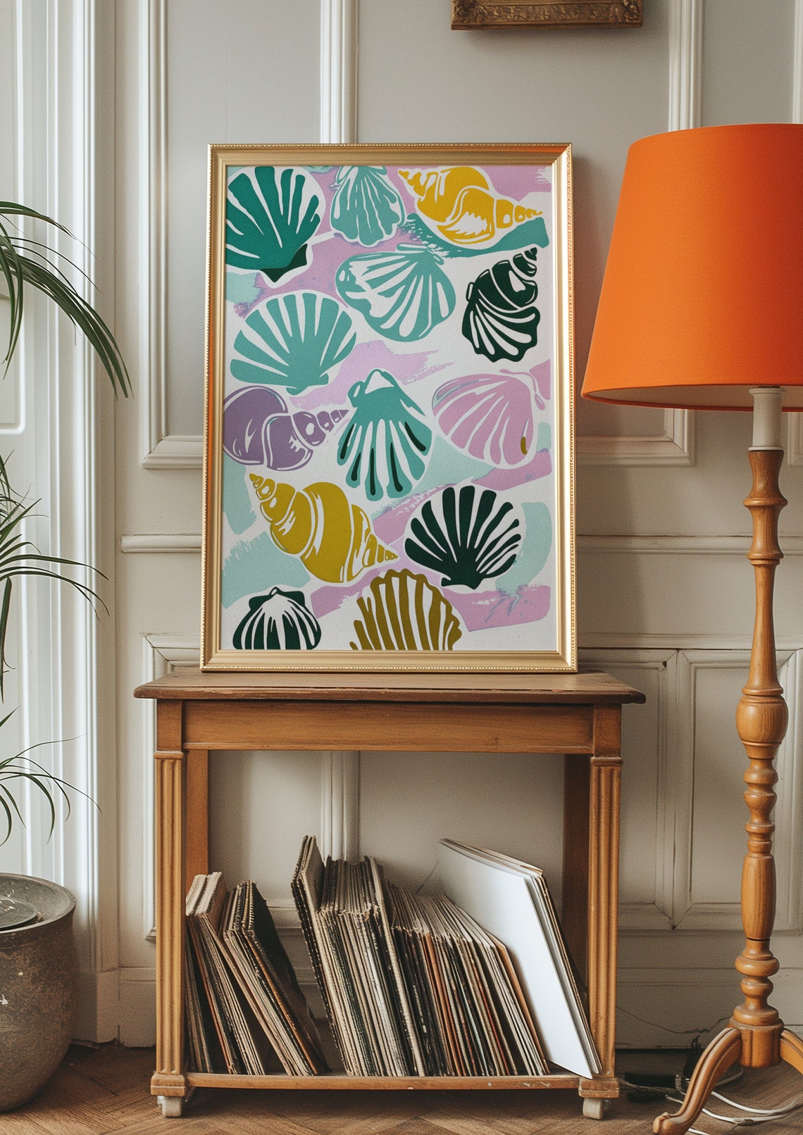 Colorful Seashell Art Print Vibrant Beach Themed Abstract High Resolution Jpg Coastal Wall Decor - Image 2