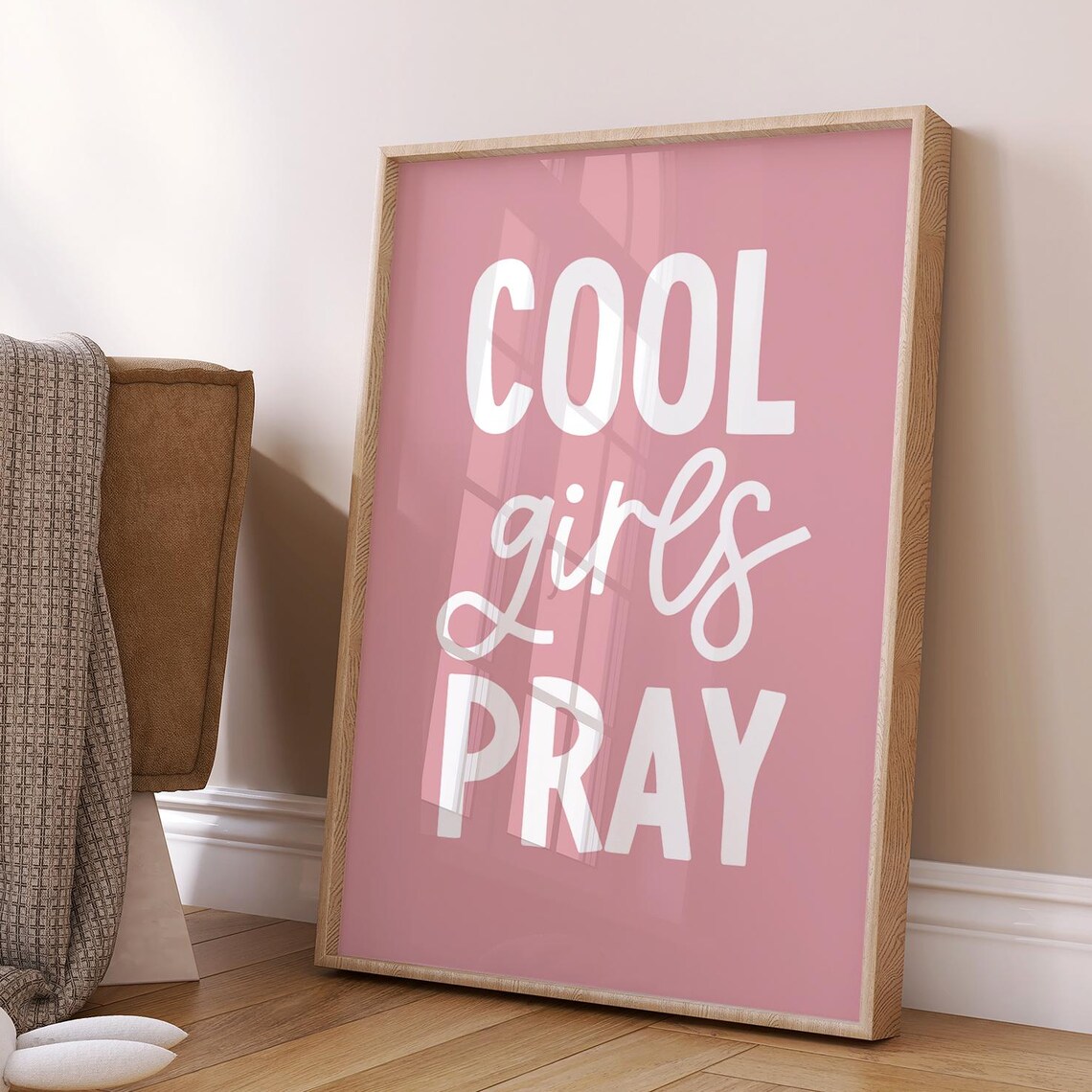 Cool Girls Pray Christian Faith Quote Art Print