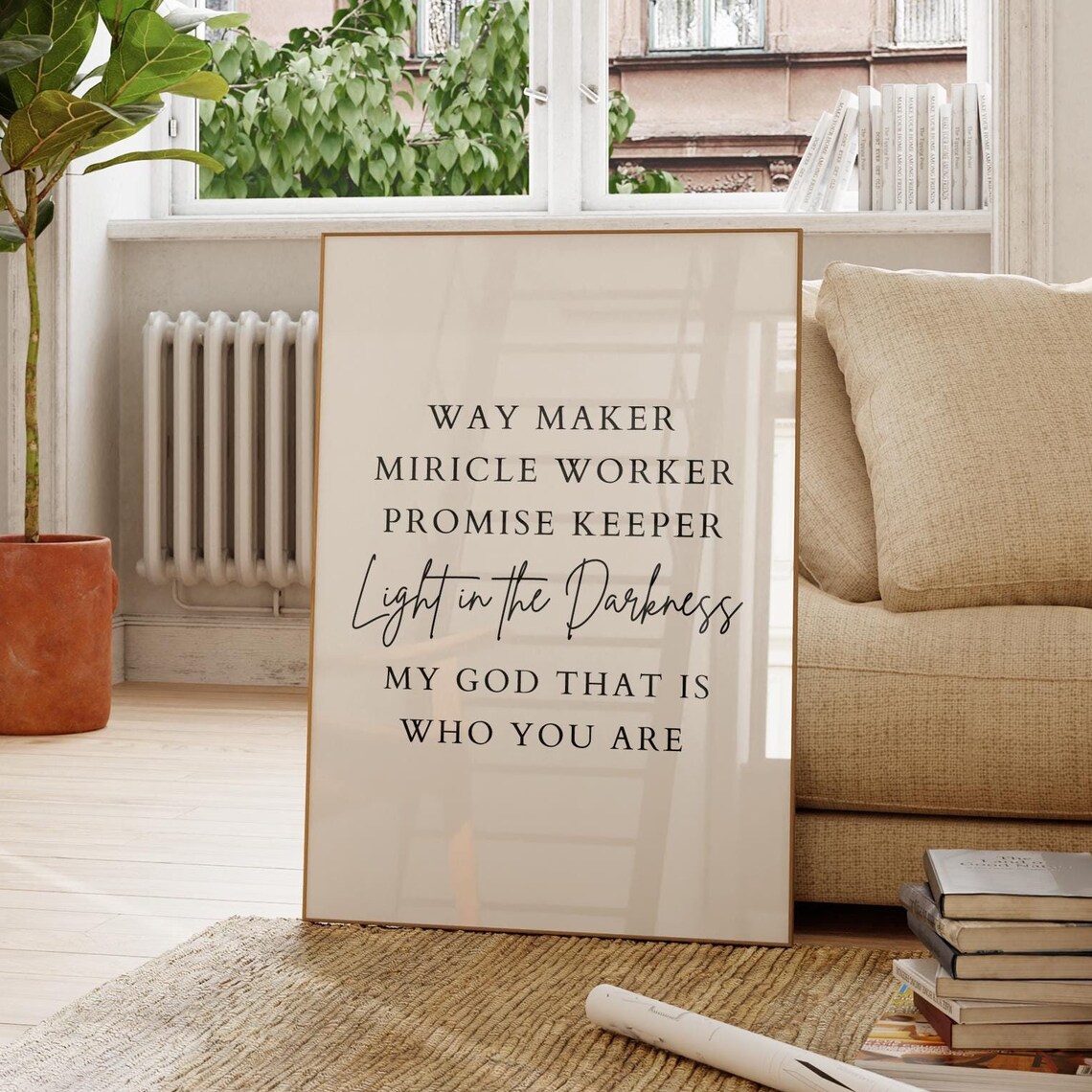 Waymaker Song Christian Scripture Wall Art Print - Image 3