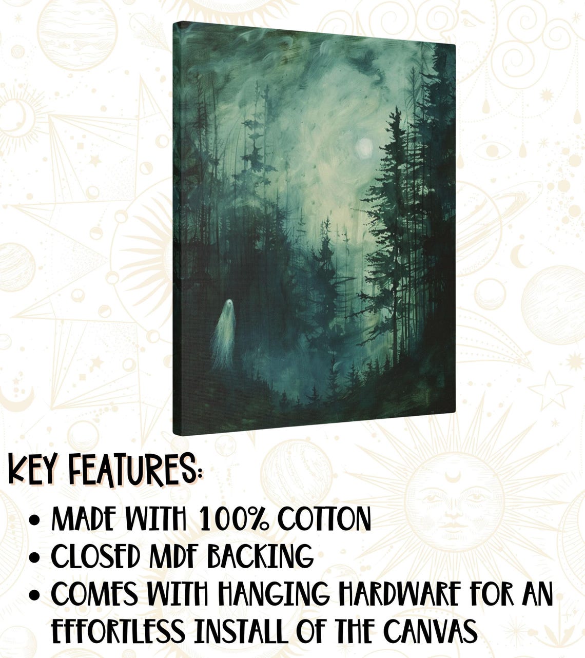 Lonely White Ghost in Misty Green Forest Moody Ghostcore Poster - Image 2