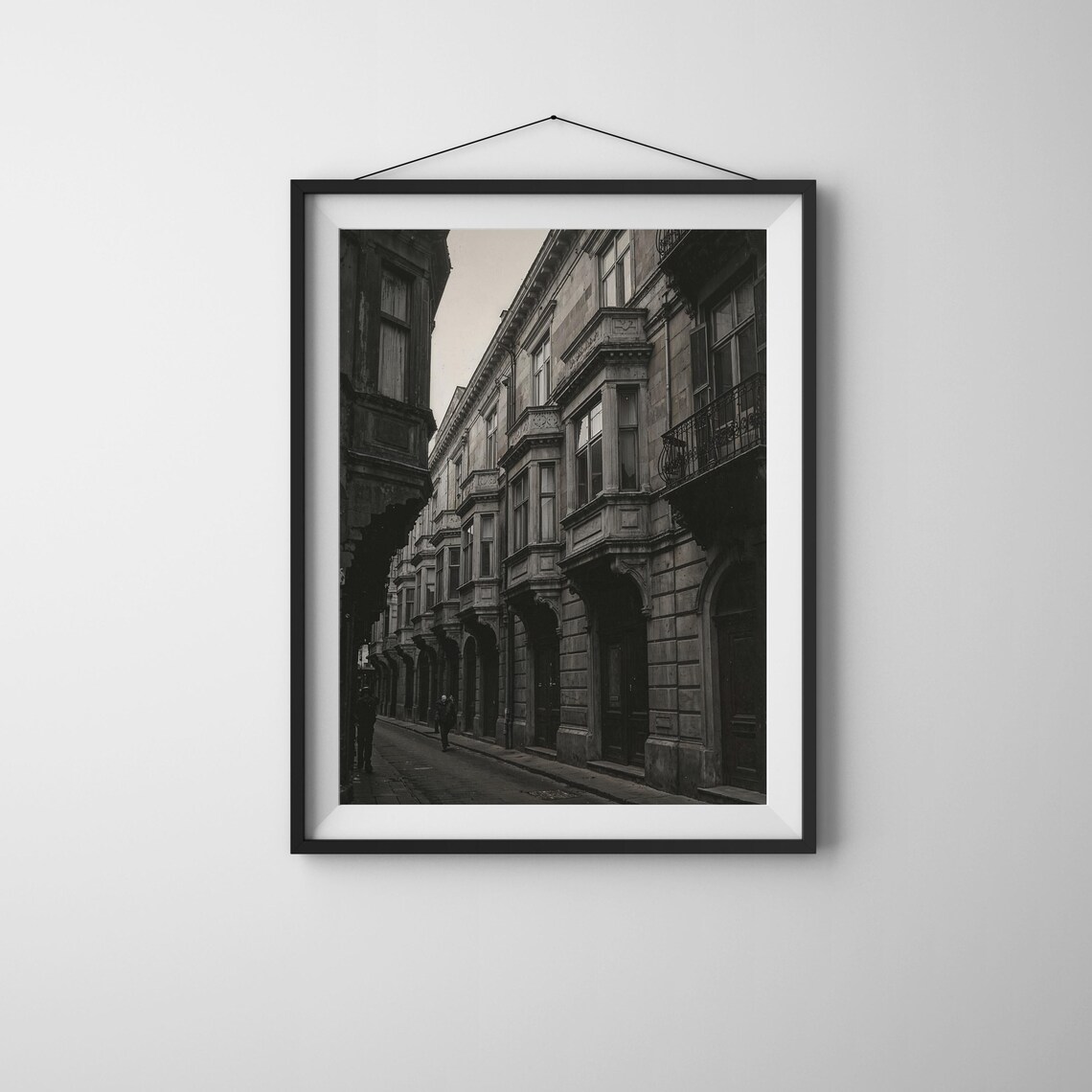 Vintage Istanbul Ottoman Street Black And White Historic Photo Poster