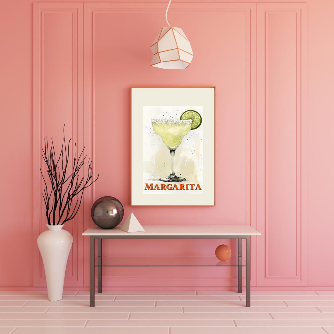 Margarita Lime Cocktail Retro Summer Drink Bar Kitchen Decor Poster
