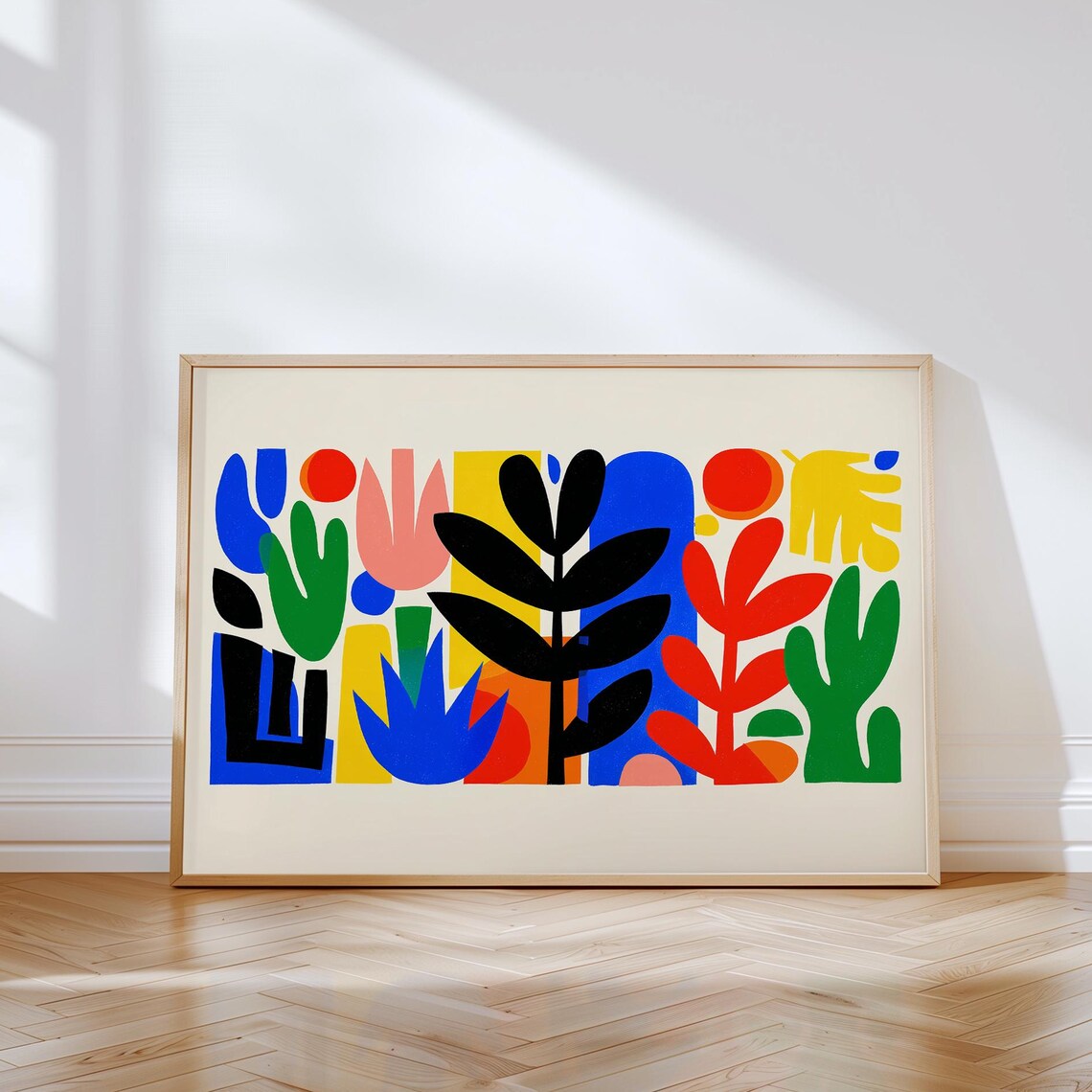 Abstract Botanical, Matisse Style Floral Decor