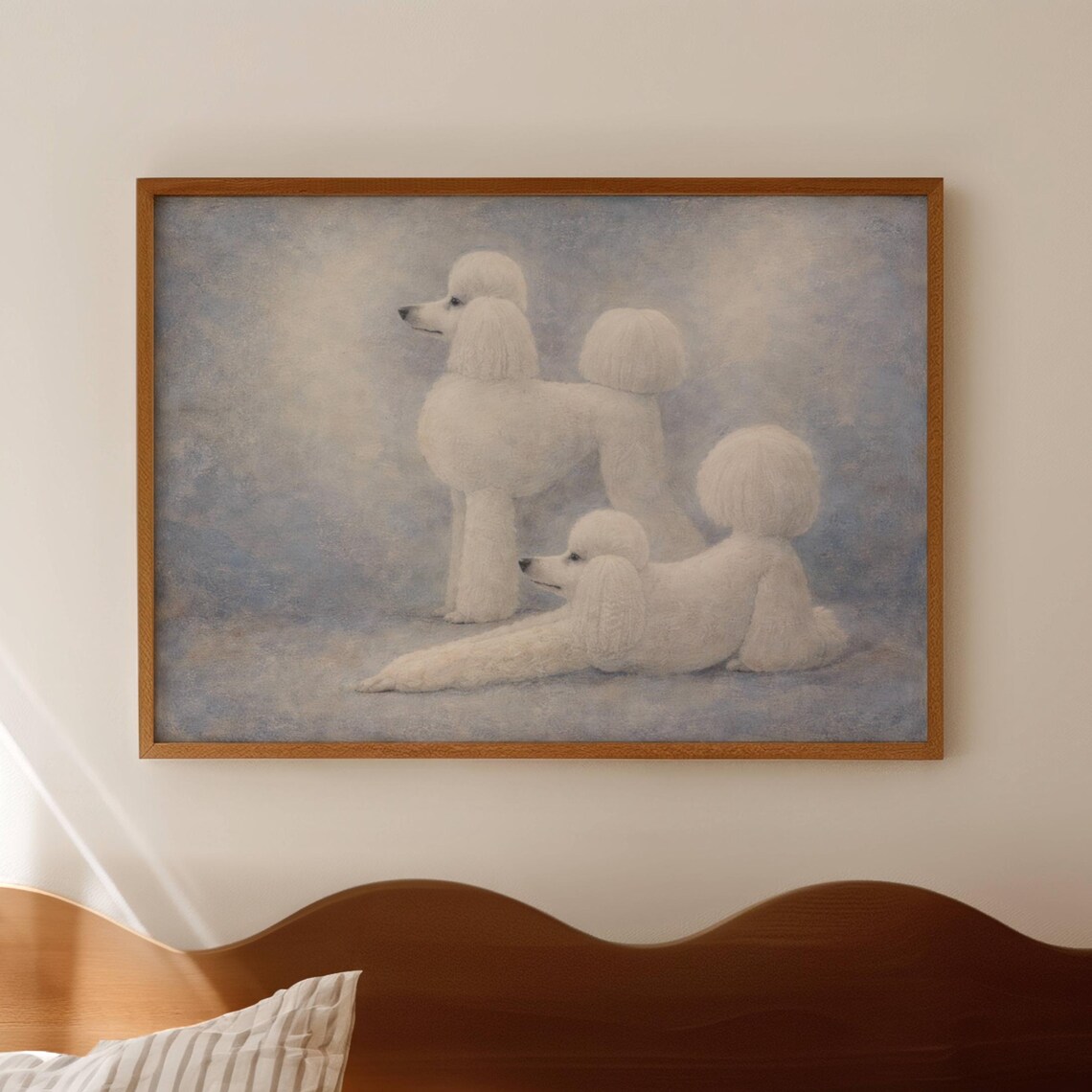 White Poodle Print, Midcentury Modern Dog Art Print