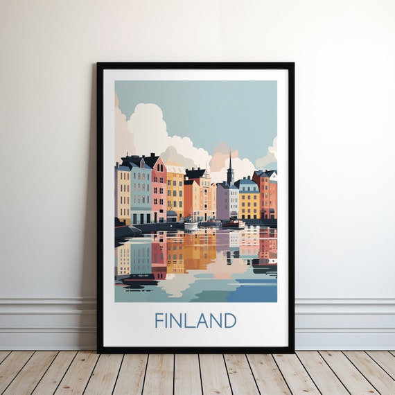 Finland Poster Poster Print Travel Print Travel Poster Gift Wall Art Holiday Hiking Gift For Her Gift For Him