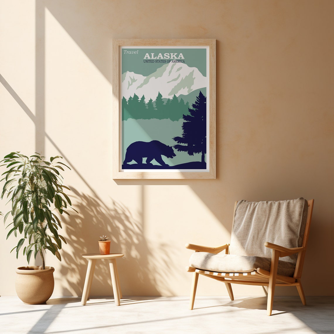 Travel Alaska United States Bear Mountain Pine Forest Poster - Image 2