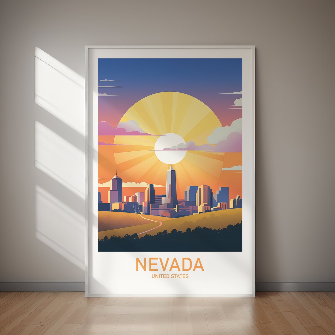 Nevada Travel Poster, United States Wall Art Print