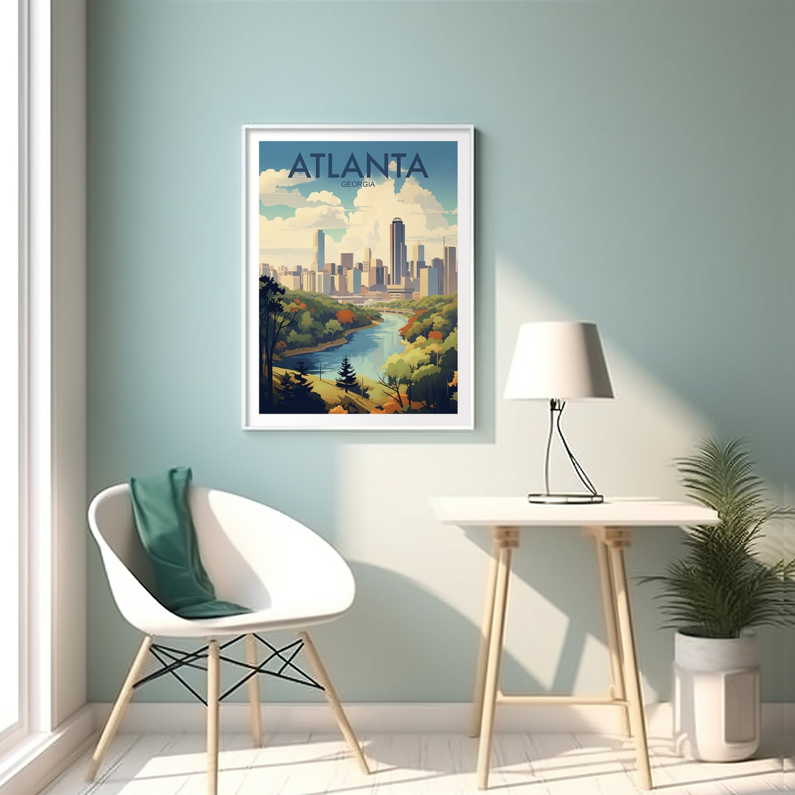 Atlanta Poster Wanderlust Gift Holiday Travel Gift Gift For Her Gift For Him Holiday Gift