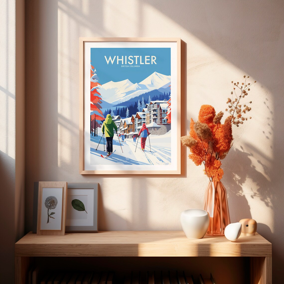 Whistler British Columbia Ski Village Snow Mountain Travel Poster - Image 2