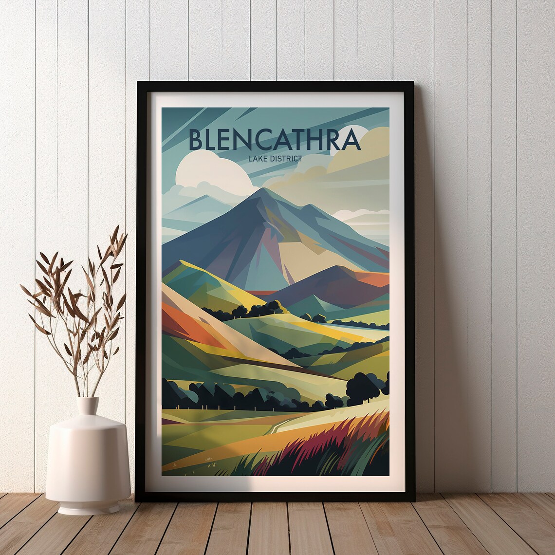 Blencathra Lake District Travel Poster, Wall Art Print