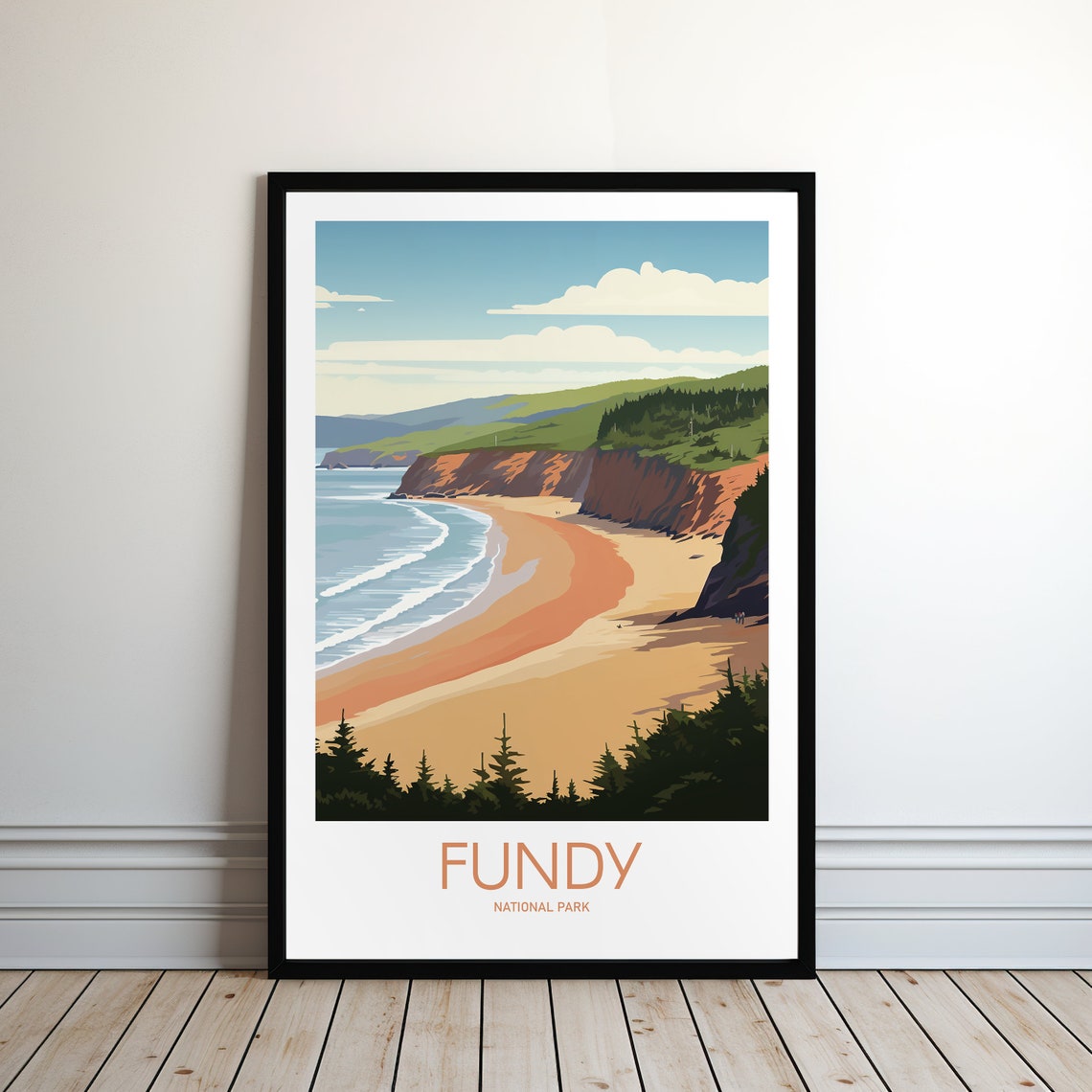 Fundy National Park Coastal Beach Cliffs Scenic Travel Poster - Image 2
