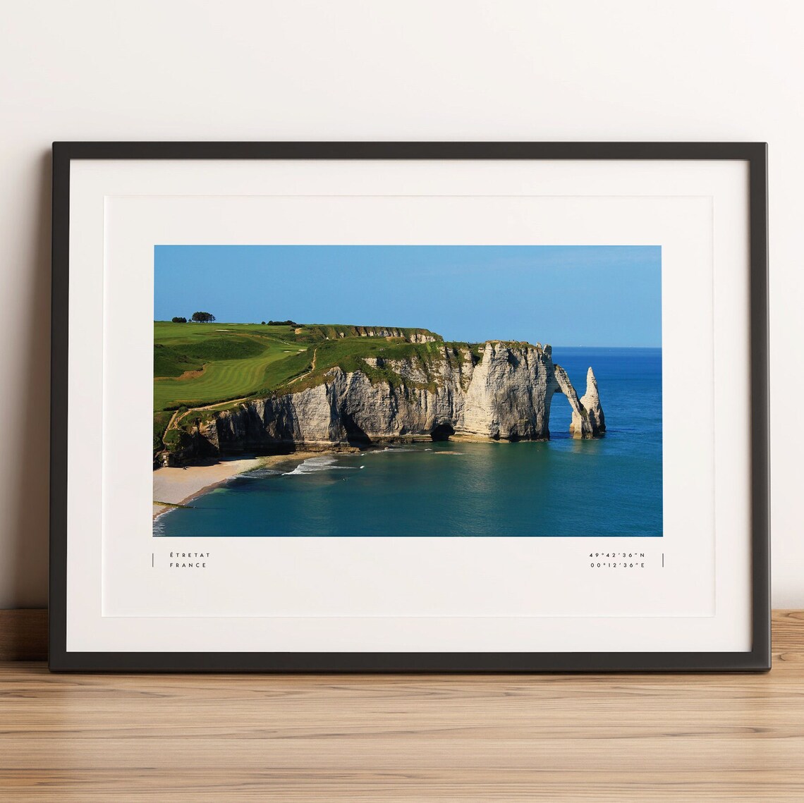 Etretat France Chalk Cliffs Natural Arch Coastal Photo Travel Wall Art
