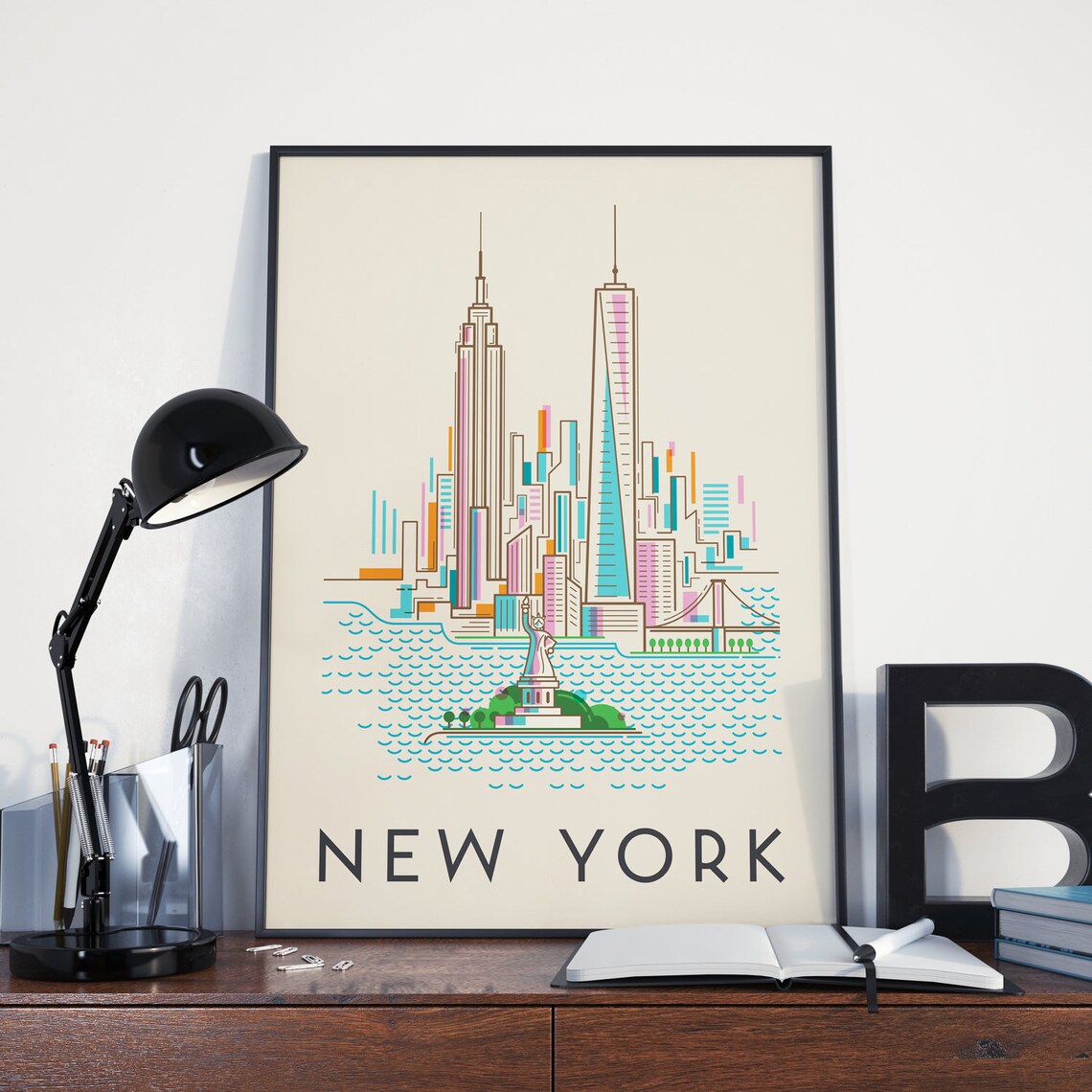 New York Vintage Retro Travel Poster Art Print