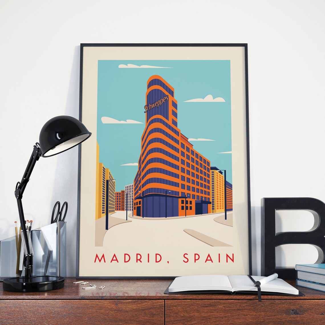 Madrid Vintage Retro Travel Poster, Home Decor