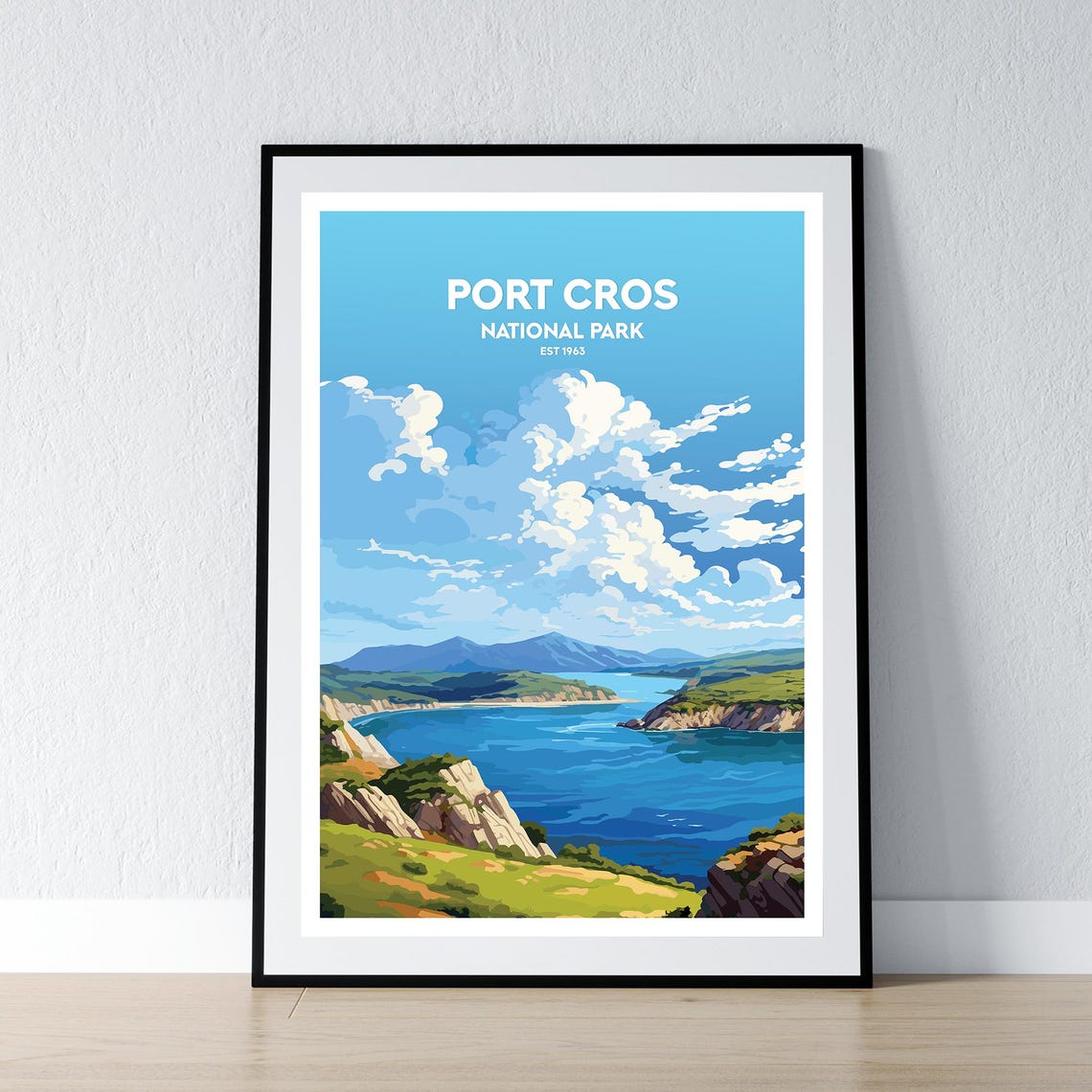 Port Cros National Park Est 1963 Mediterranean Bay Retro Travel Poster