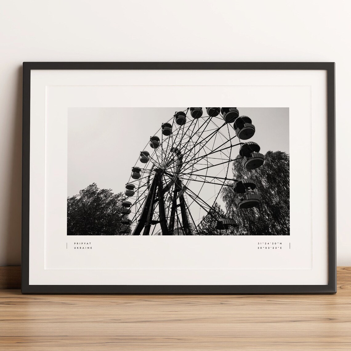 Chernobyl Pripyat Coordinates Wall Art Print